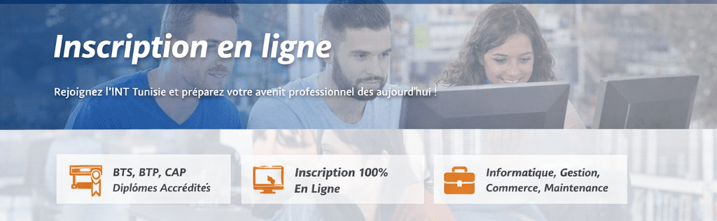 Formulaire d’inscription en ligne aux formations professionnelles de l’Institut INT Tunisie