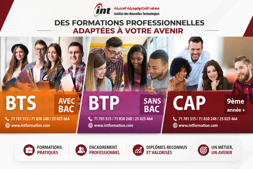 Formations BTS, BTP et CAP INT Formation Tunisie