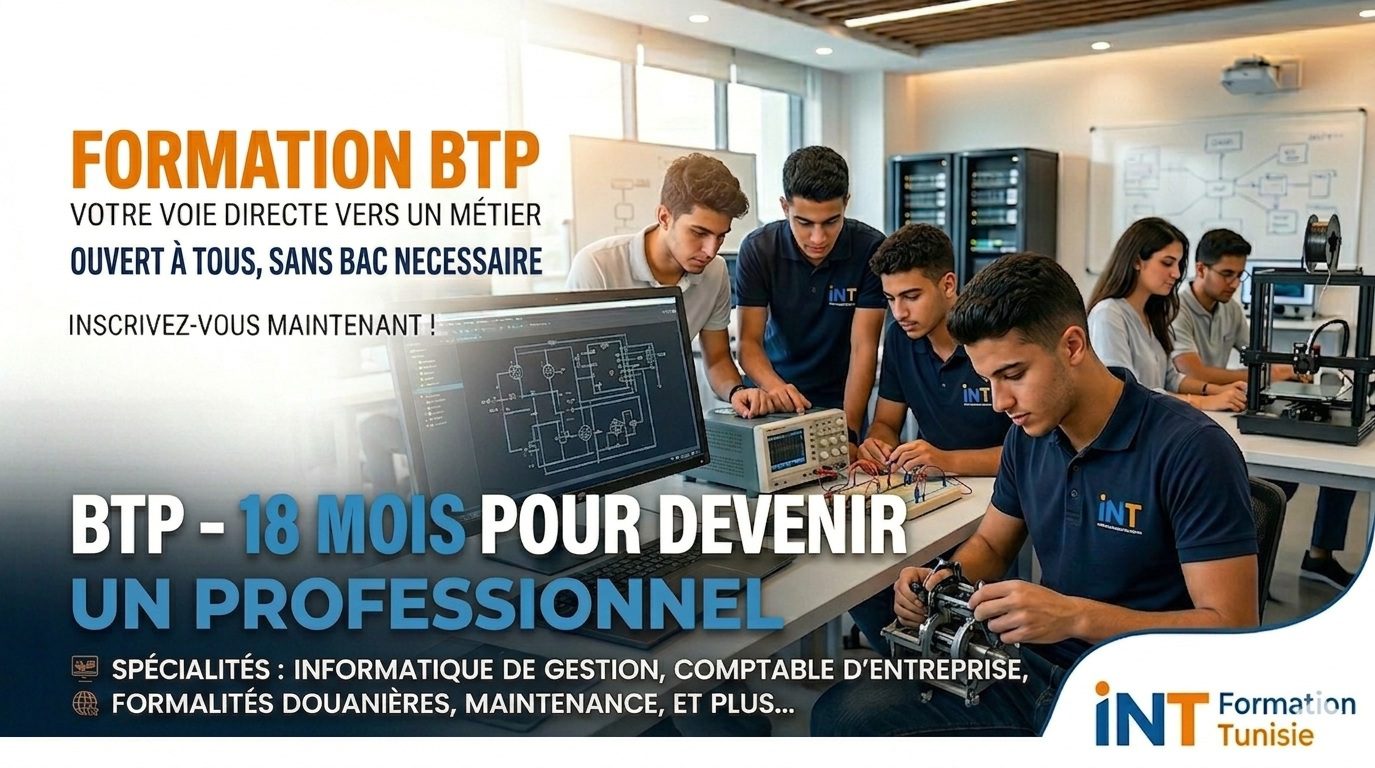 Formation BTP à Tunis - INT Formation : Diplôme en comptabilité, informatique et maintenance.